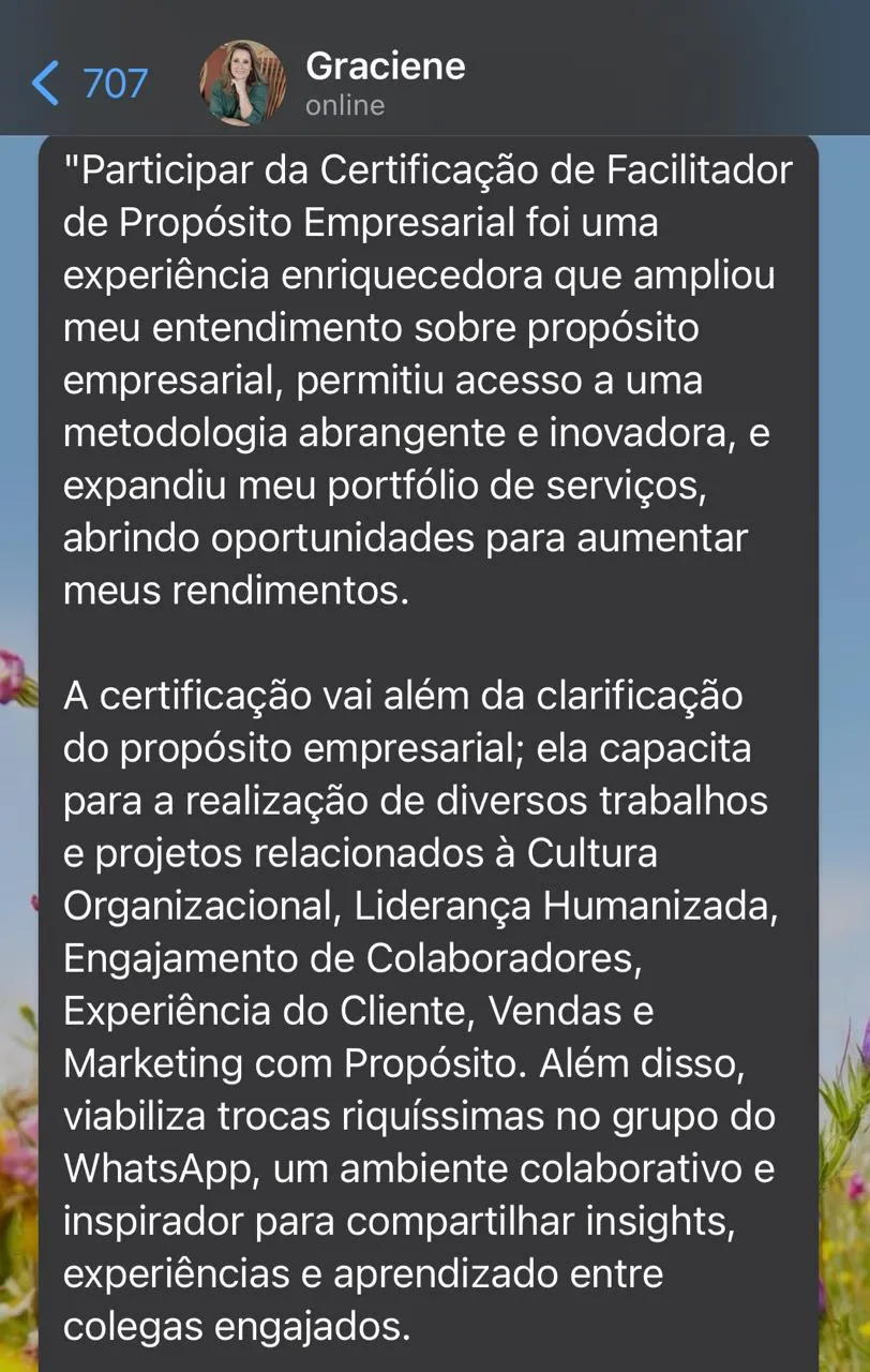 Depoimento de aluno · Life Purpose Trainer